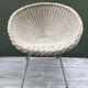 Paire de fauteuils rotin blanc vintage