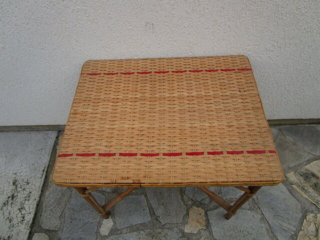 Vintage bamboo and rattan table