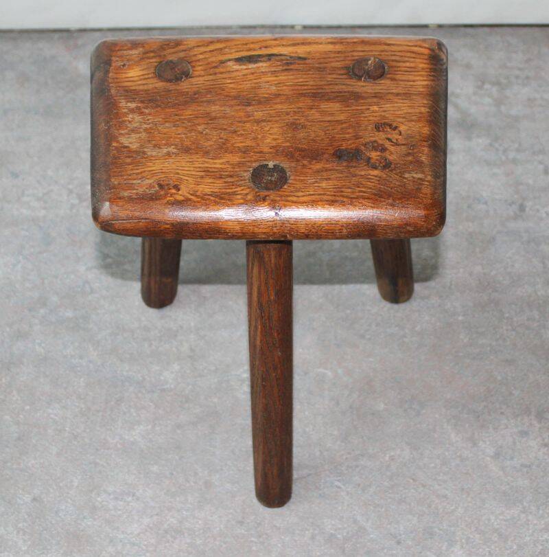 Brutalist tripod stool, 50s.
