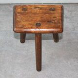 Brutalist tripod stool, 50's.