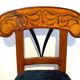Set of Pair of Biedermeier Shovel Chairs, Walnut, Ink Painting, South Germany, 1830s