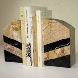 Pair of art deco marble bookends
