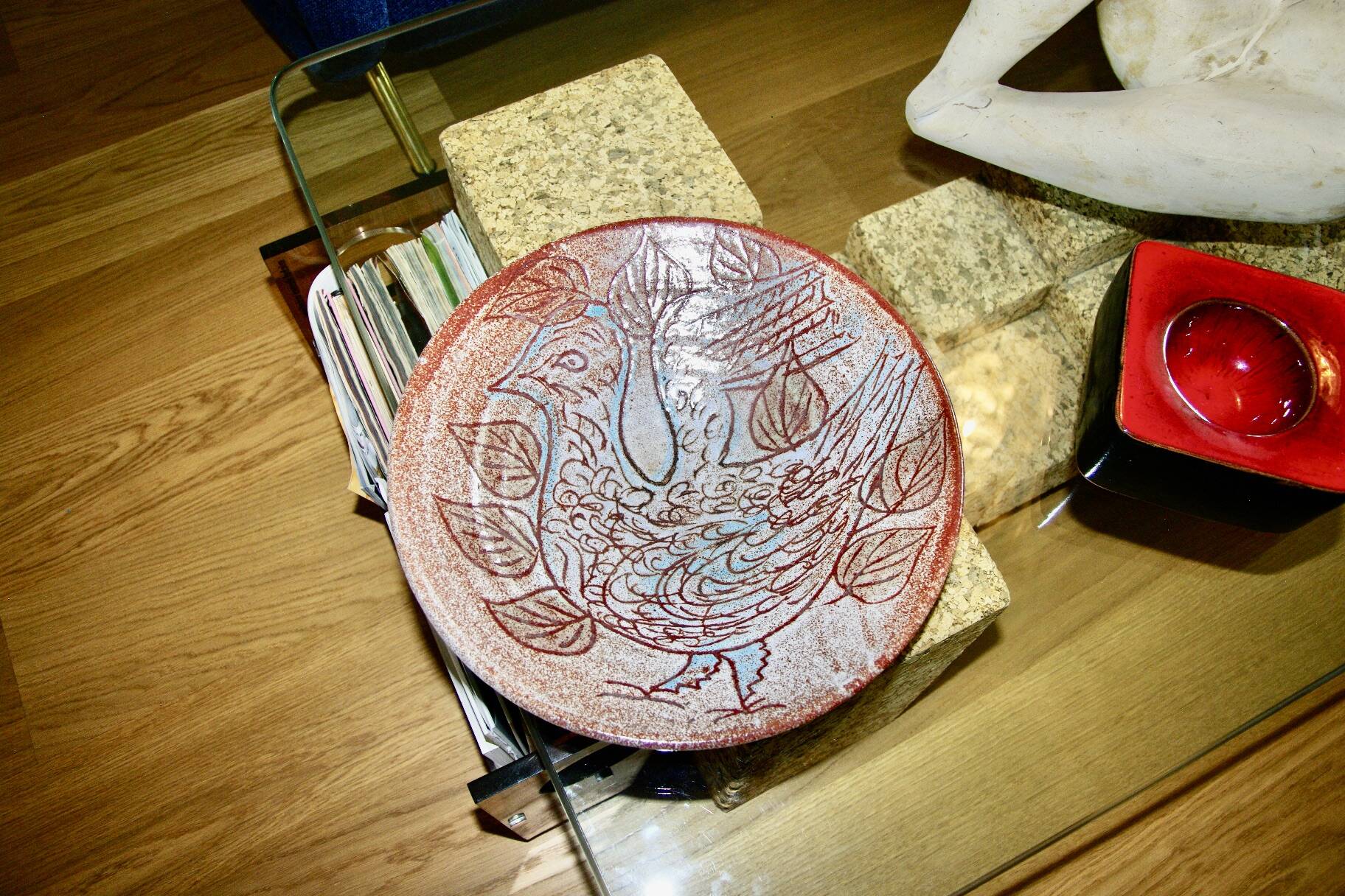 Large vintage ceramic 1950 signed accolay