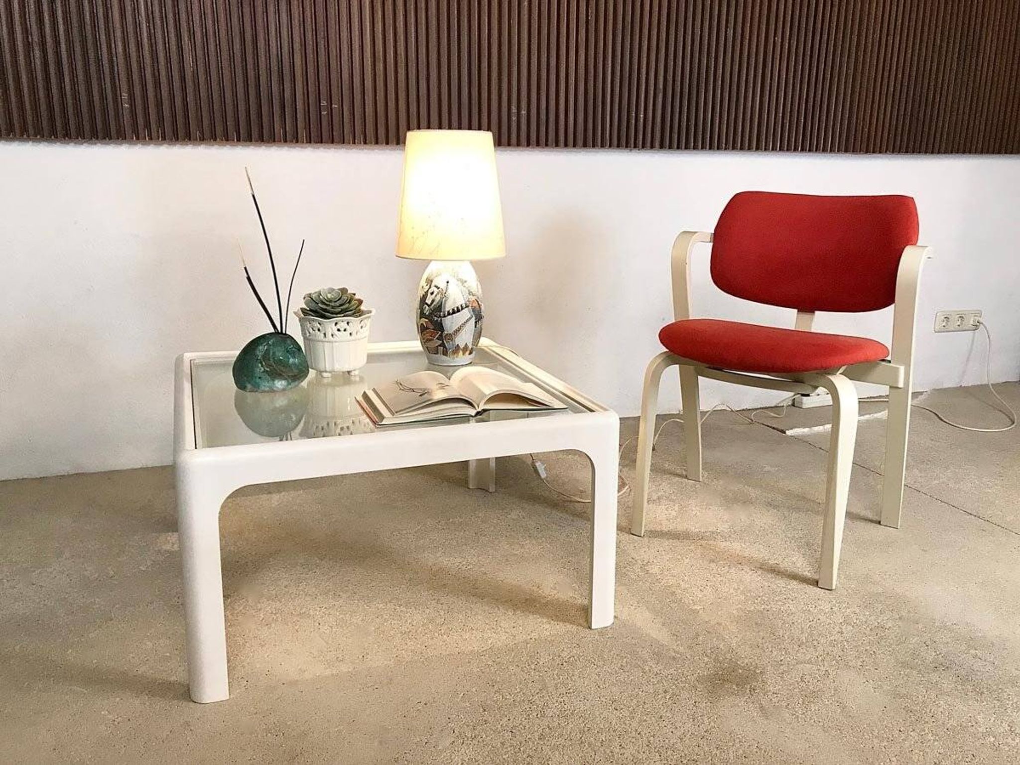 Coffee table with glass top by Peter Ghyczy for Horn Collection, 1960s