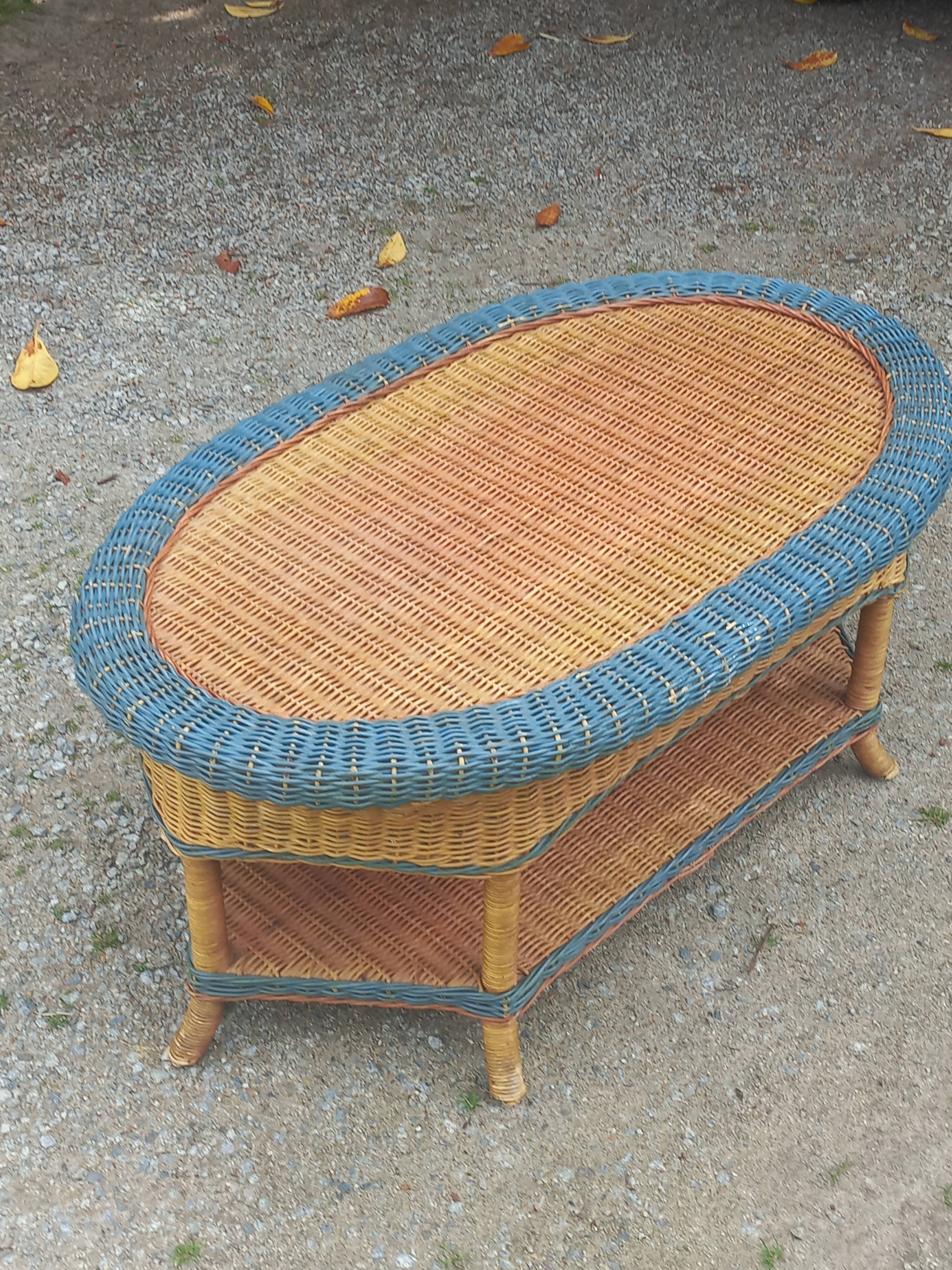 Two-tone rattan coffee table
