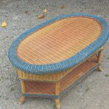 Two-tone rattan coffee table