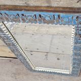 Old Art Nouveau mirror in Burmese teak