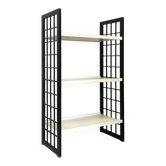 Etagère vintage en bois noir et blanche