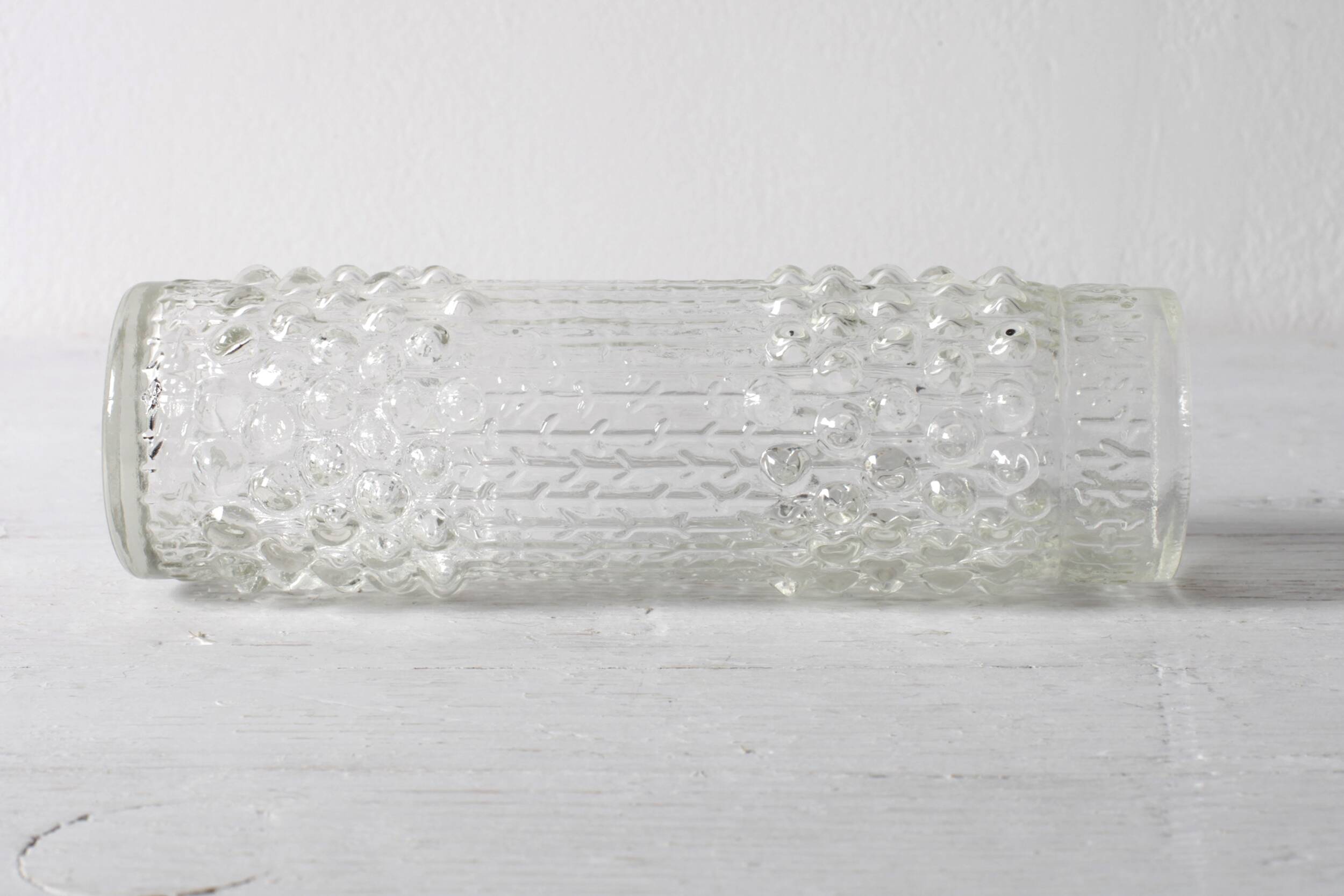 Vintage Pressed Glass Vase: CandleWax Design by František Pečený / 1972