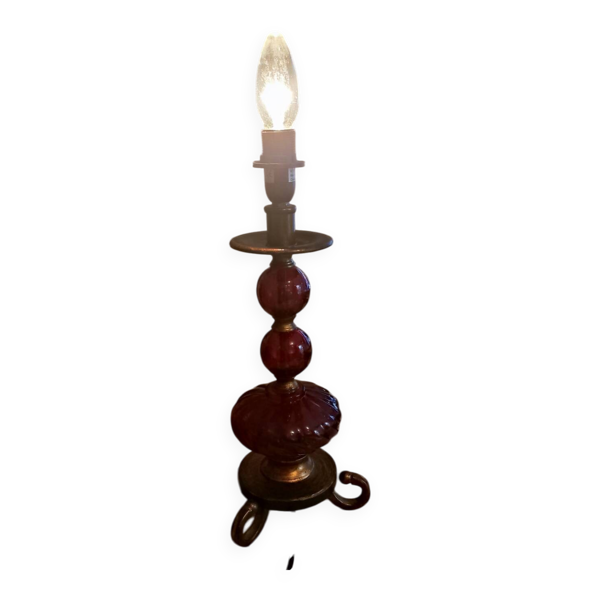 Lampe Sampa Helios en verre rouge