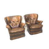Ensemble de 2 fauteuils en cuir des années 1970