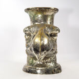 Ancient Vase Rhyton Eagle Head in Silver Brass-1900s