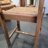 4 wooden and straw chairs – rustic chic style