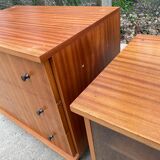 Chest of drawers buffet 2 bodies Scandinavian wooden display cabinet with 3 drawers