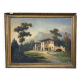 Beautiful painting XIX Landscape light sign 72 x 57