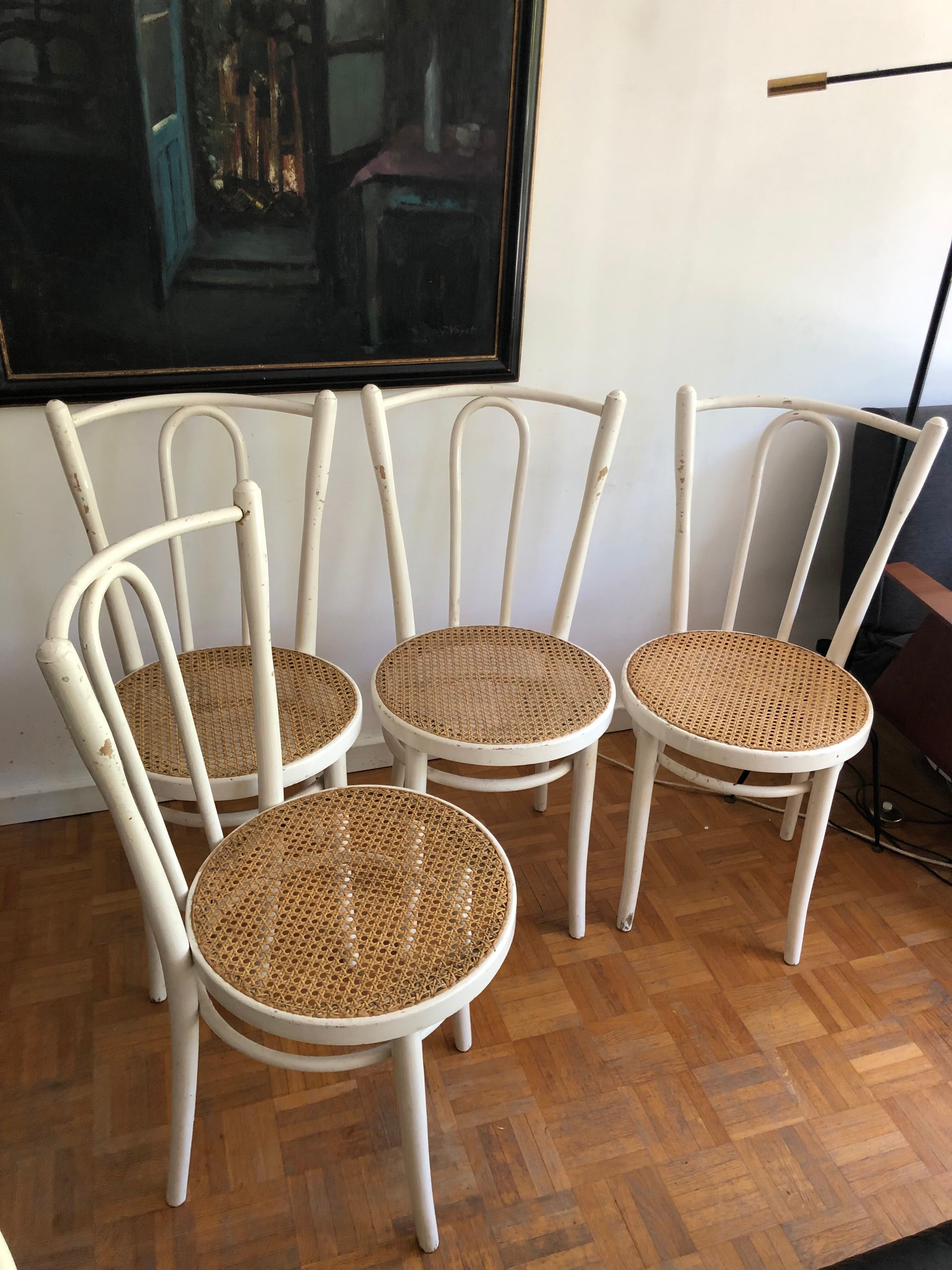 Four vintage bistro chairs