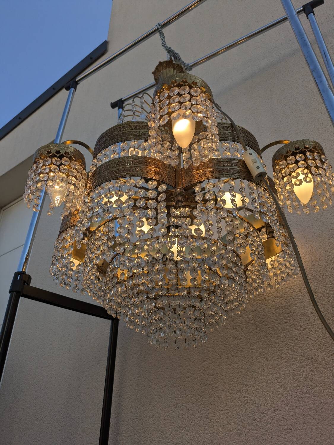 Lustre vintage mid century, Hollywood Regency