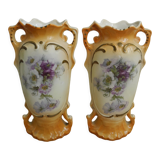 Paire vases anciens déco shabby chic