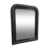 Louis Philippe period mirror with a repainted plate in black.