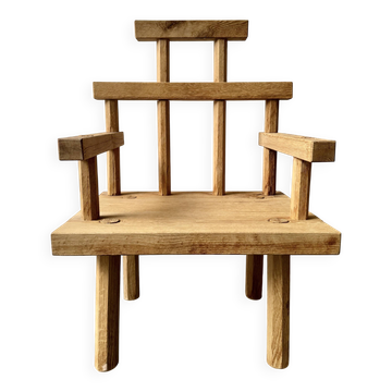 Childs Primitive Wooden Armchair