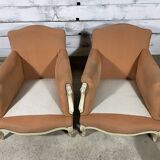 Set of 2 louis XV style shepherdess armchairs