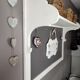 Old white and taupe “Market Day” oak shelf