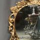 Antique rococo style wooden mirror. Solid walnut.