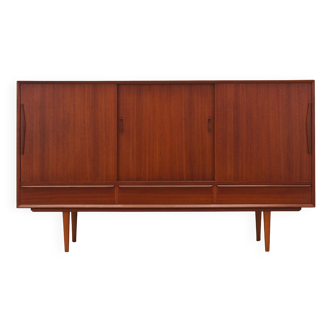 Buffet haut en teck, design danois, années 1960, production : Danemark