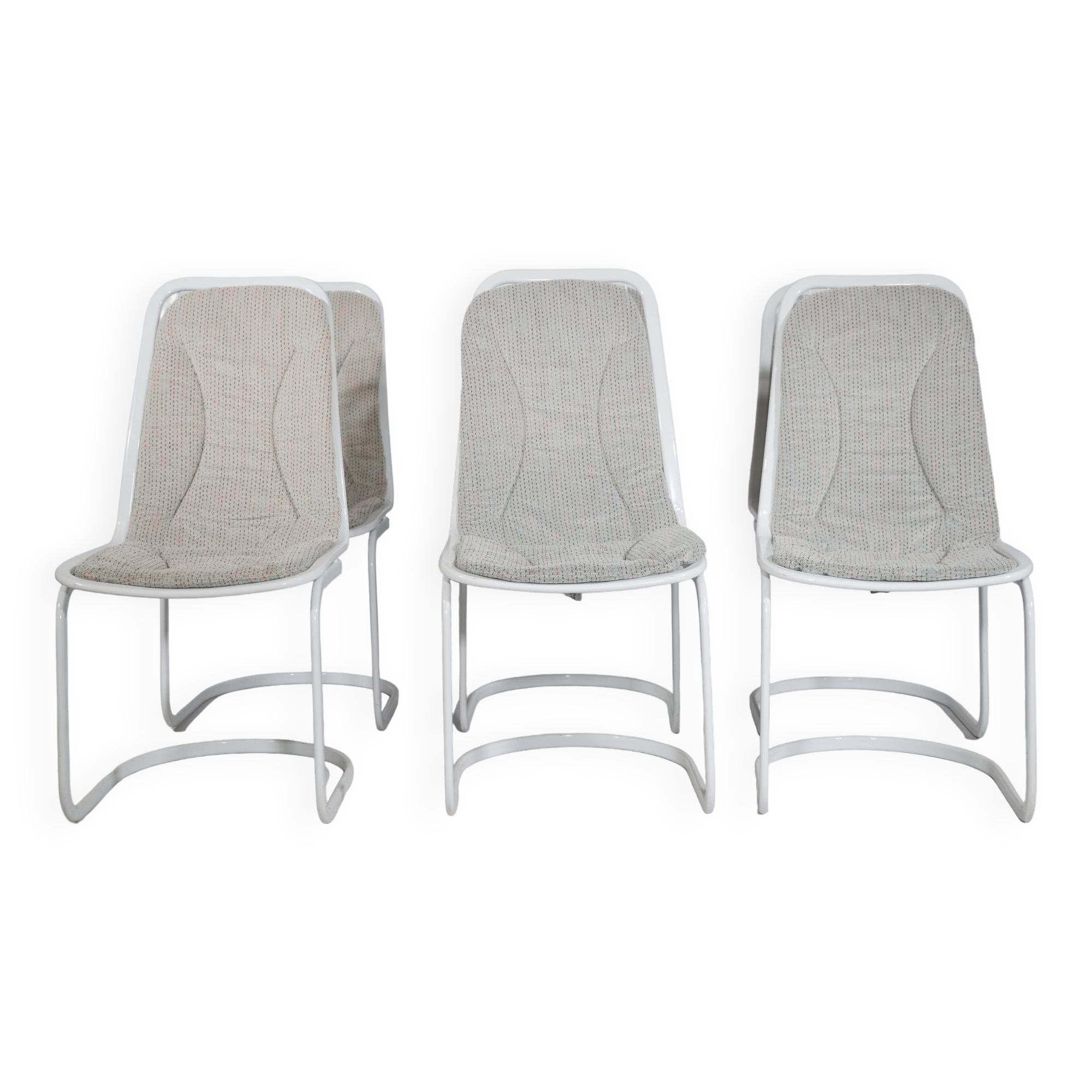 Cidue Cantilever Wire Chairs, Set of 6, 1970s