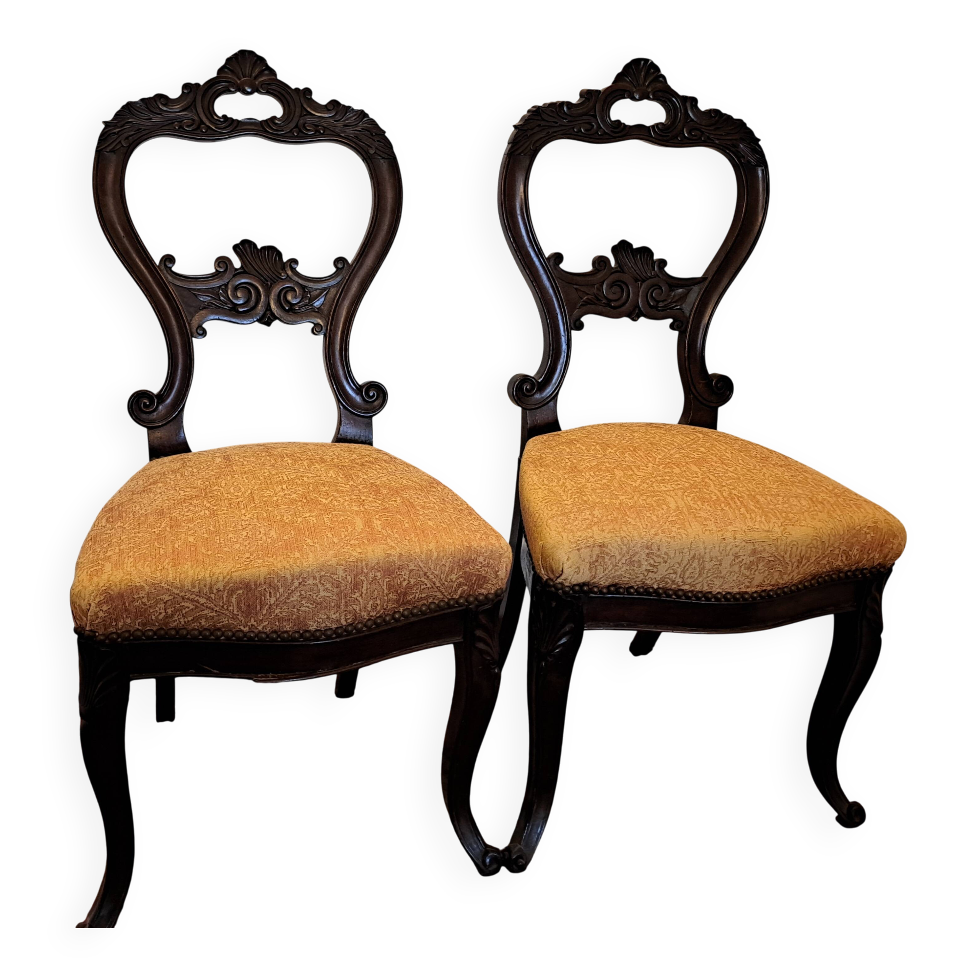 Pair of napoleon iii mahogany chairs