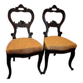 Paire de chaises napoleon iii en acajou