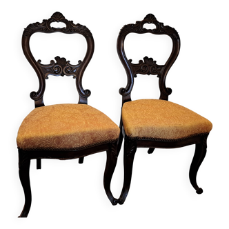 Pair of napoleon iii mahogany chairs