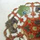 Vintage Brass Pedestal Bowl: Floral Motif, Red Blue Green Painted