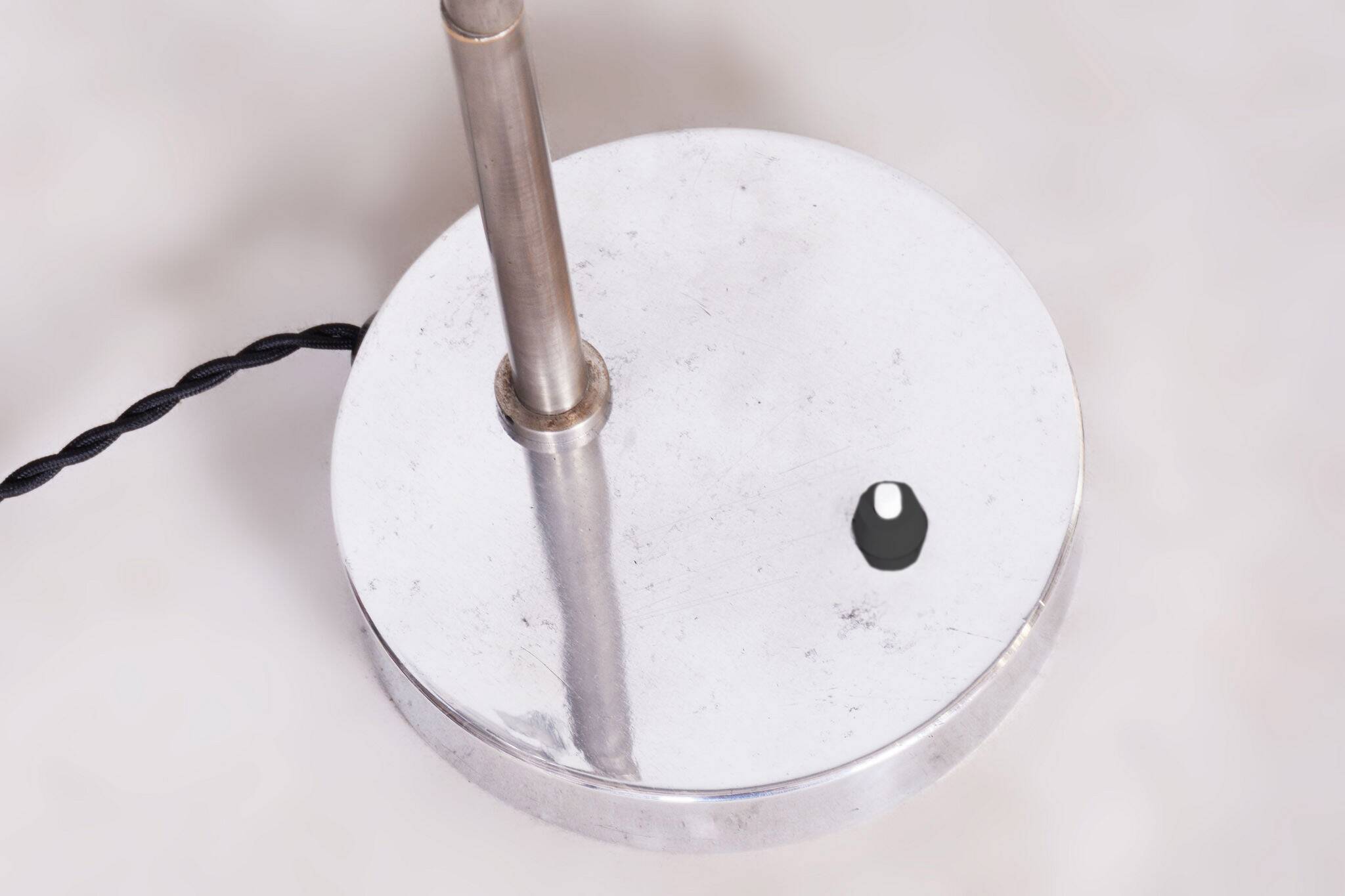 Restored Bauhaus Table Lamp, New Electrification, Chrome, Czech, 1930s