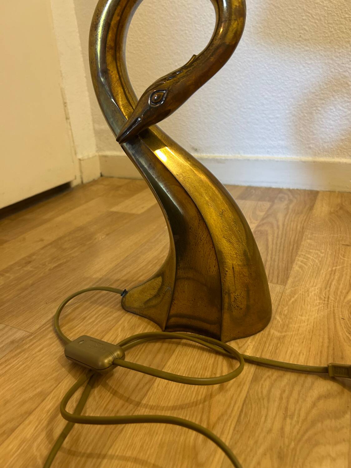 Lampe de table, sculpture cygne, par Regina, Italie 1970
