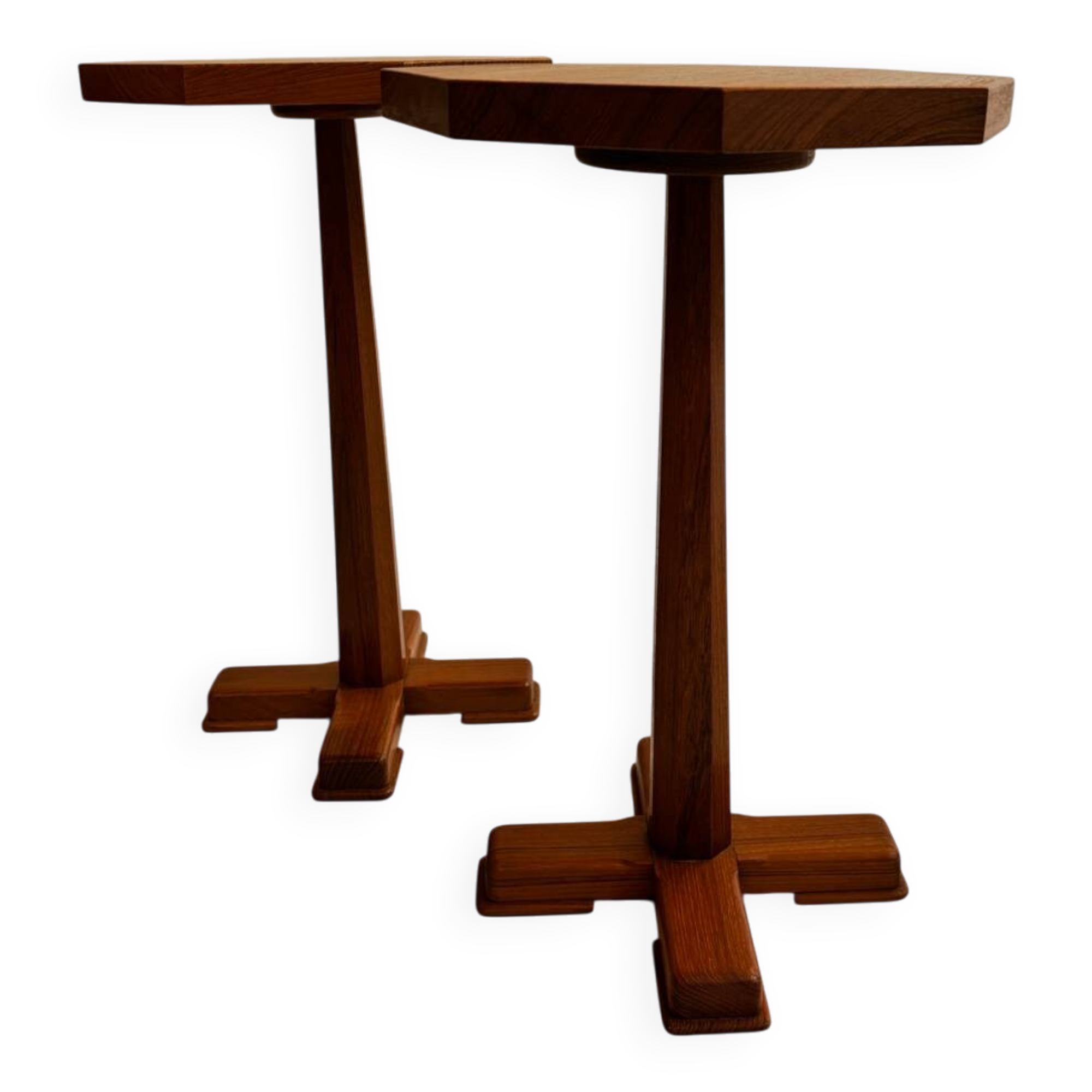 Graphic wooden stool pairs