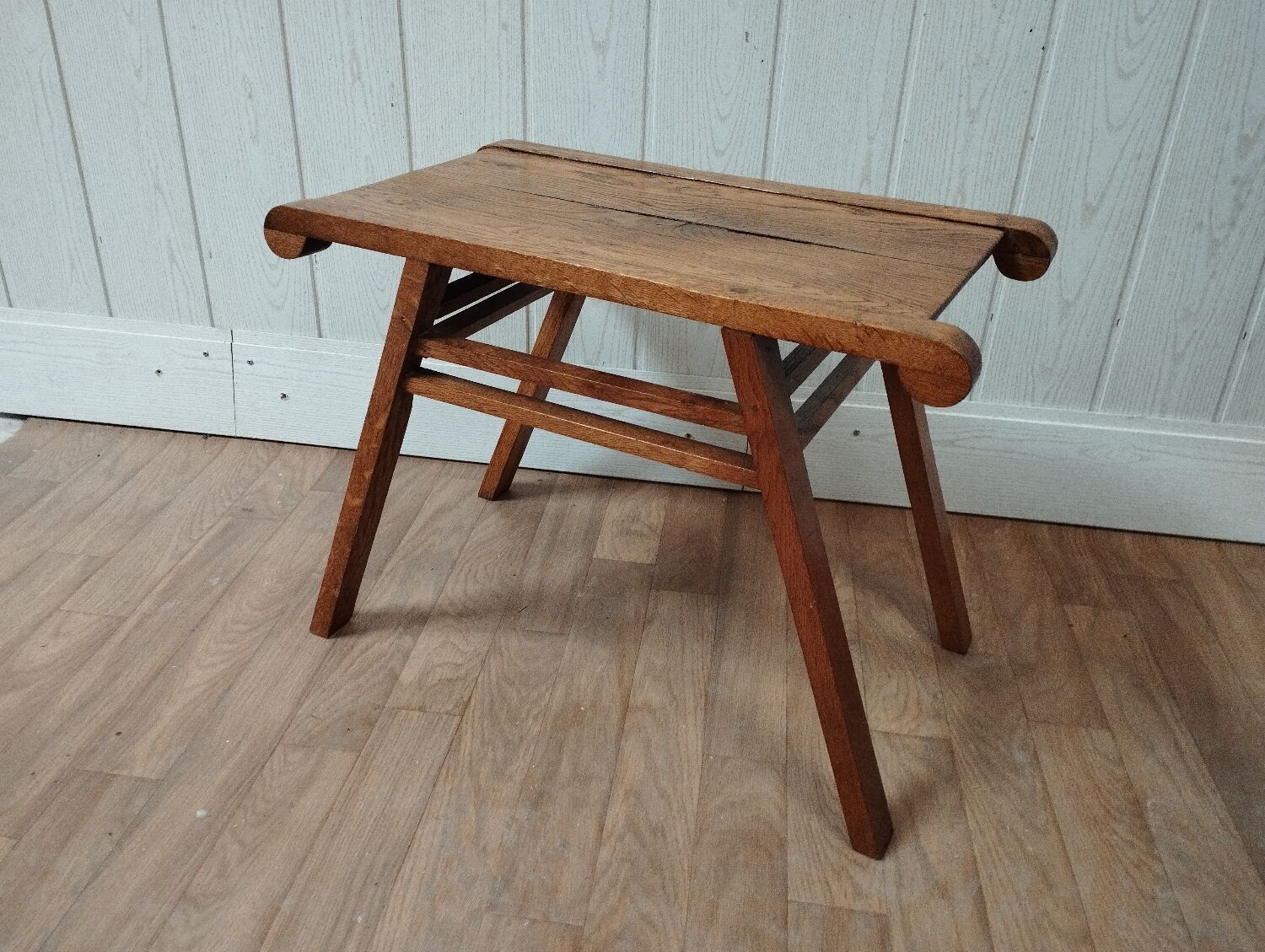 Side table end of sofa vintage feet compass solid oak