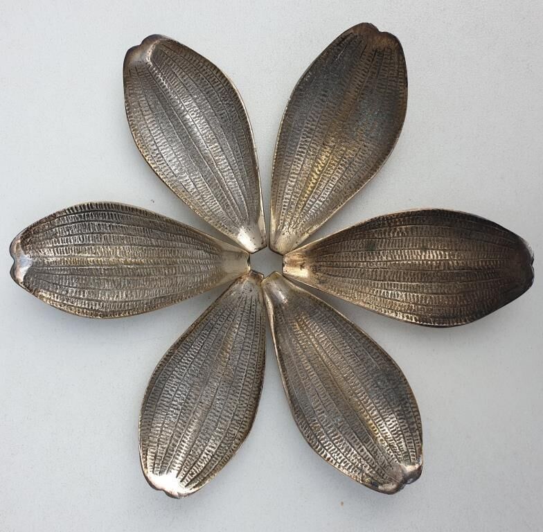 Set of 6 petals brass display