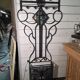 Art Deco coat rack wardrobe in wrought iron from the 1930s.