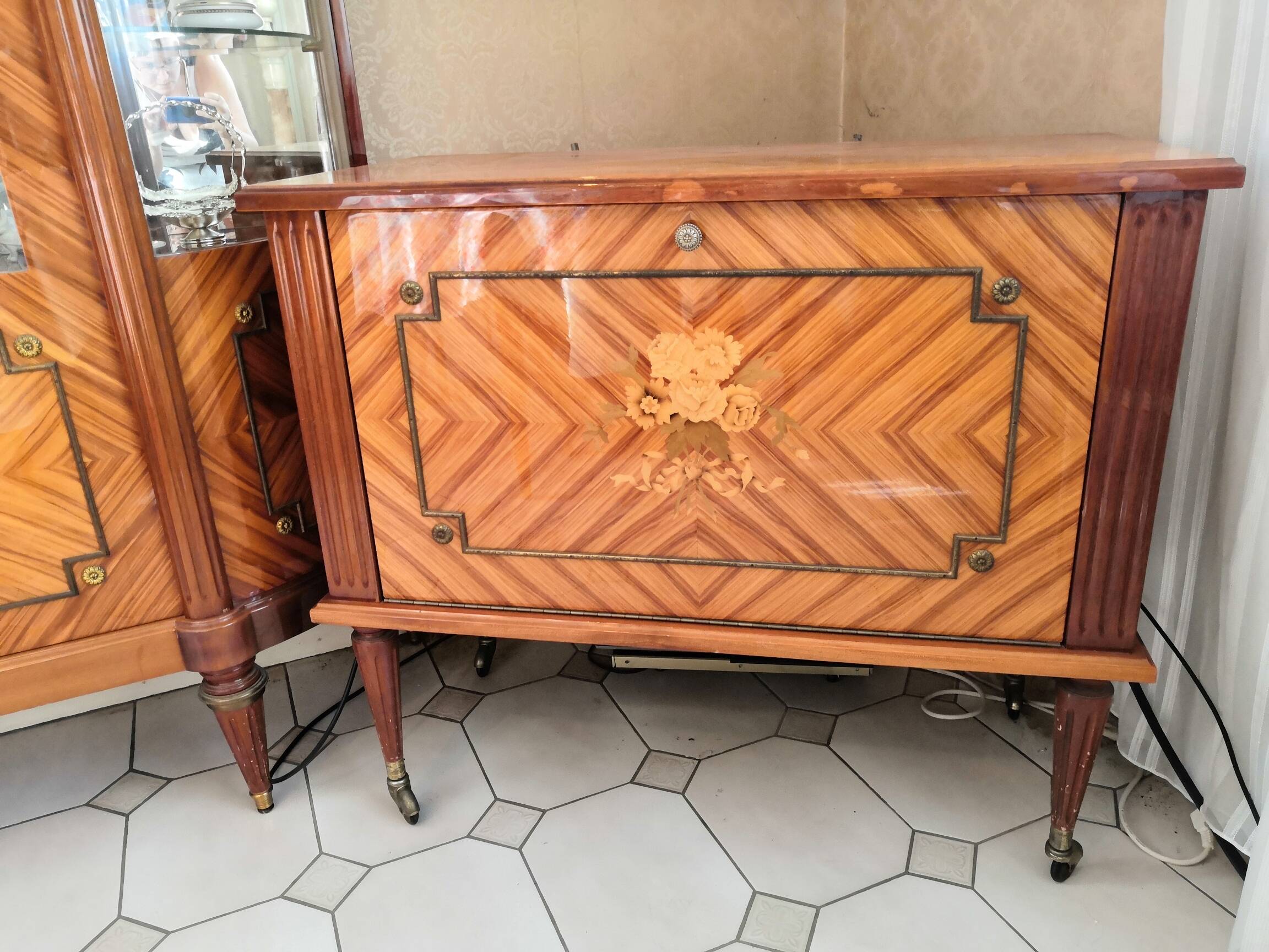 Louis XVI style bar cabinet