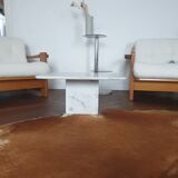 Vintage Carrara marble coffee table