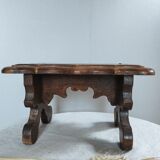 Wooden footrest stool, folk art craft