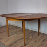 Round Scandinavian teak table