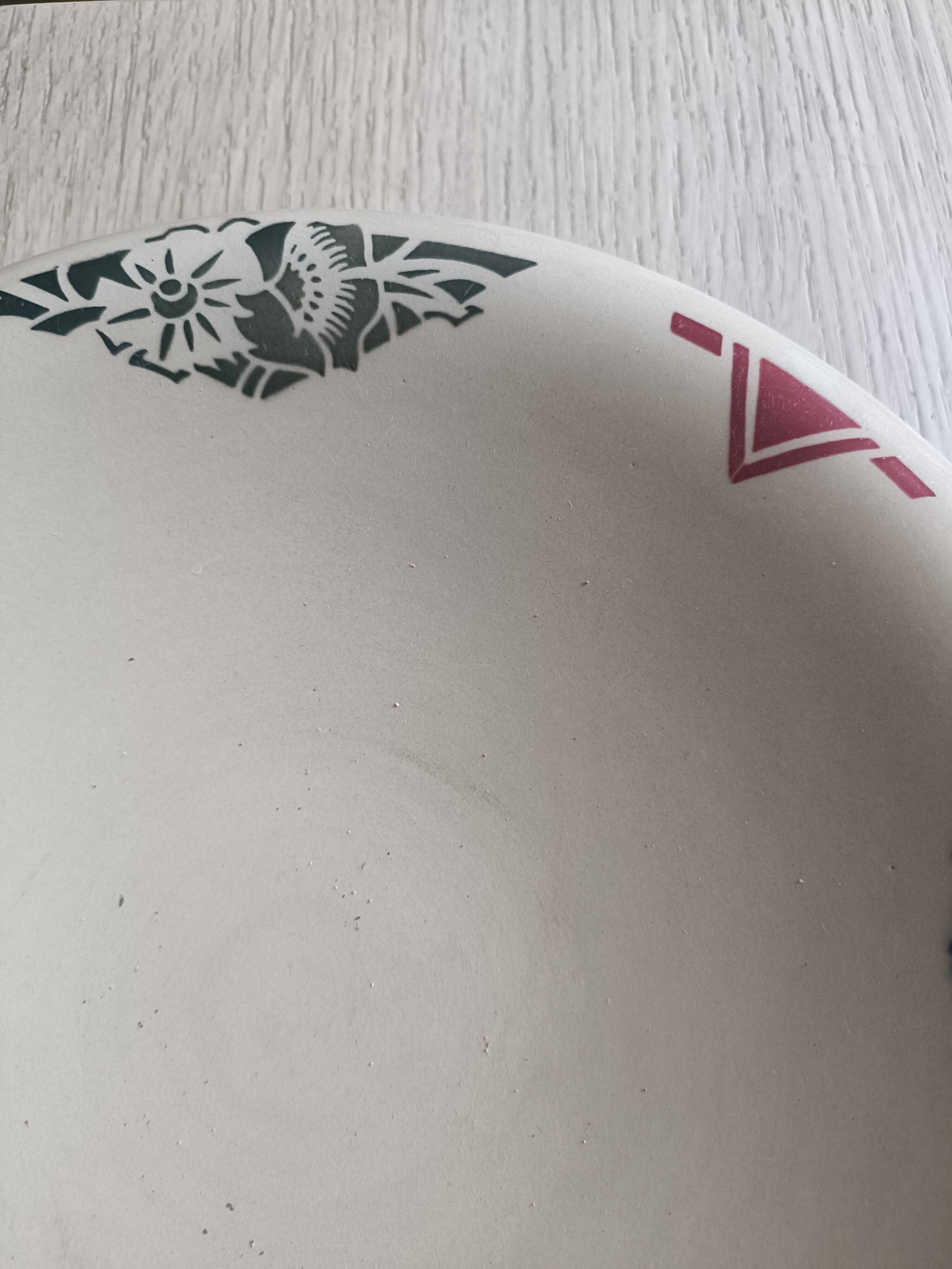 Low Badonviller Art Deco Compote Dish