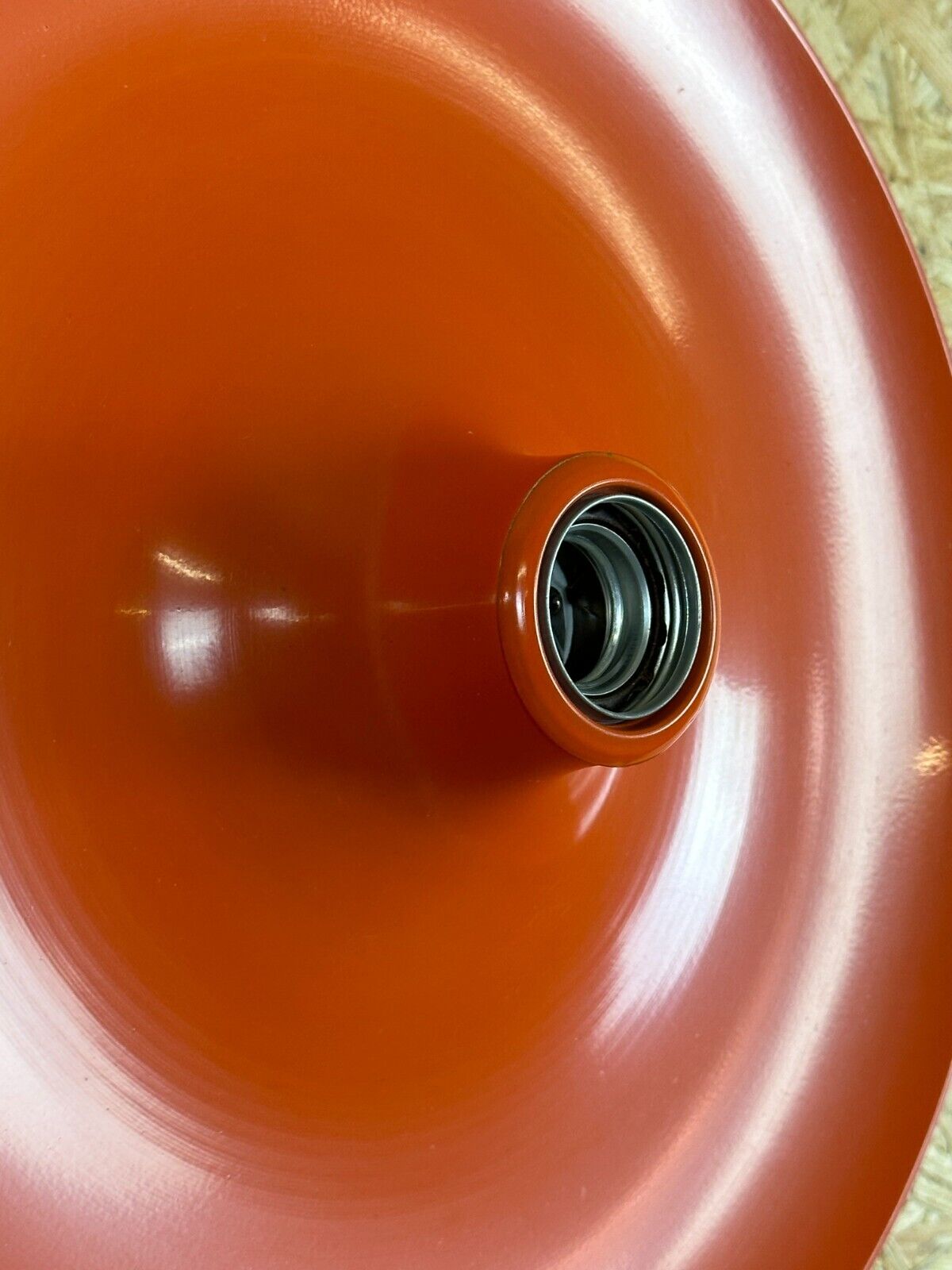 60s 70s discus wall lamp Teka Orange Space Age design aluminum metal