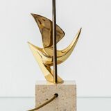 Philippe Jean Signed Brass Bird Table Lamp, Limited Edition 178/300, 1980