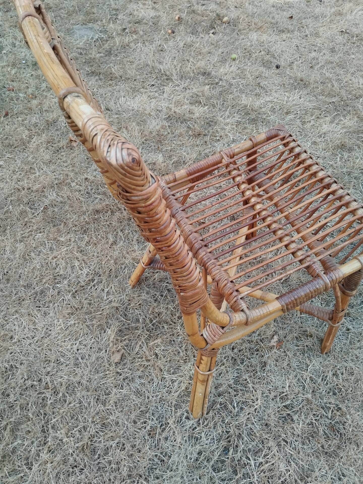 vintage antique rattan armchair