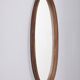 Vintage 1970s oval wall mirror in wood, italian design