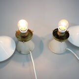 1940s pair of unique art deco table lamps with alabaster base ,czechoslovakia