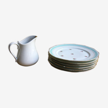 Celadon porcelain plates flower pattern